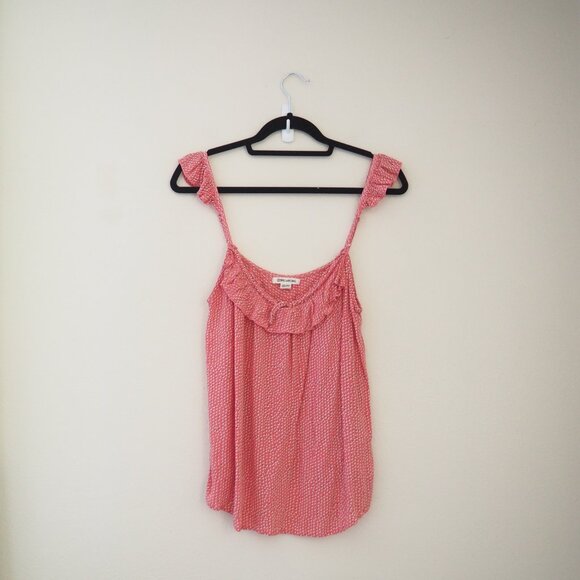 * Billabong Main Squeeze Ruffle Tank Pink Coral Kiss Top sz M - Picture 4 of 8